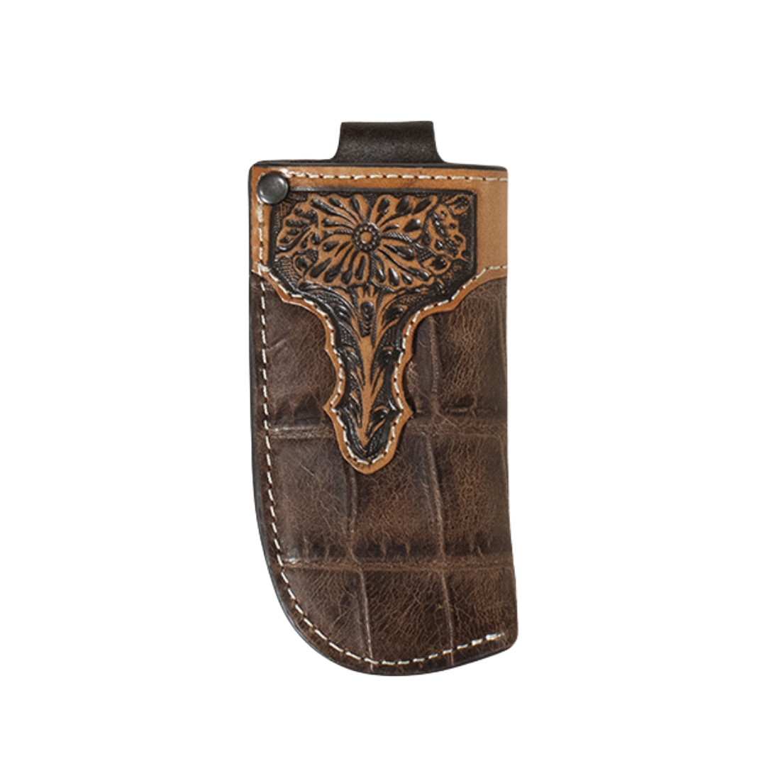 Ariat Men's Embossed Brown Leather Knife Sheath A1802102