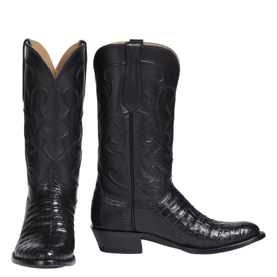 Lucchese Men's Charles Black Ultra Belly Caiman Boots M1636.R4