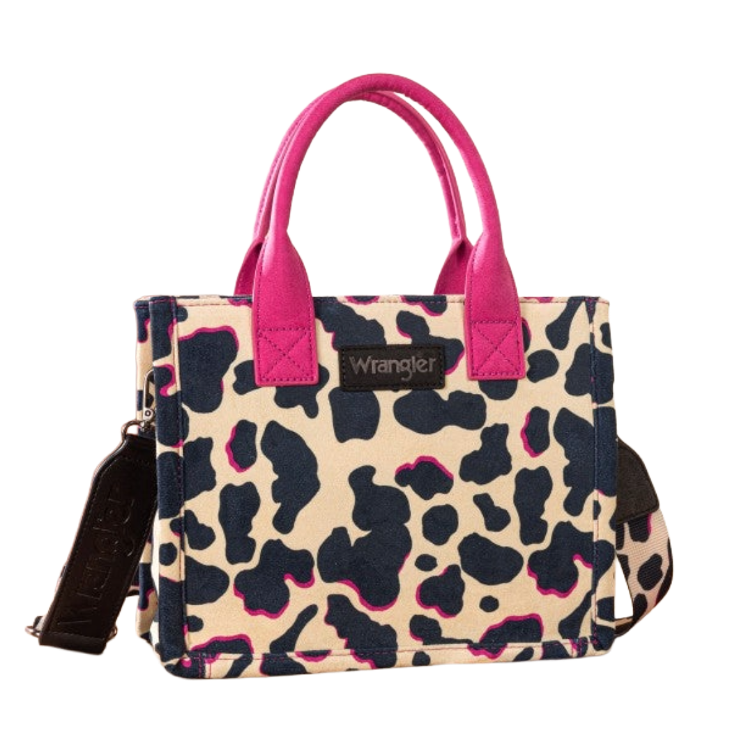 Wrangler Ladies Hot Pink Cow Print Concealed Carry Tote/Crossbody WG264-8120HPK