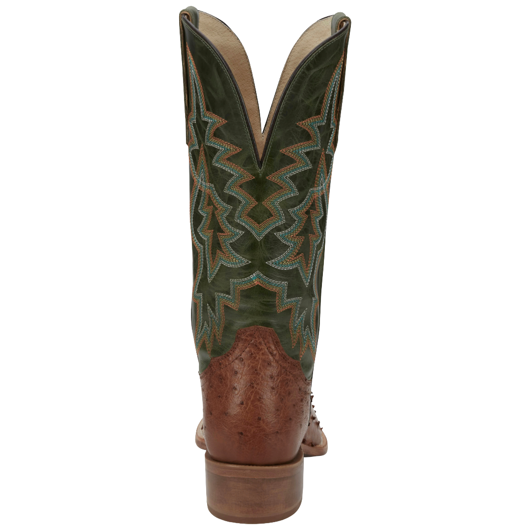 Tony Lama Men's Rylen Brandy Full Quill Ostrich Green Western Boots SA8268