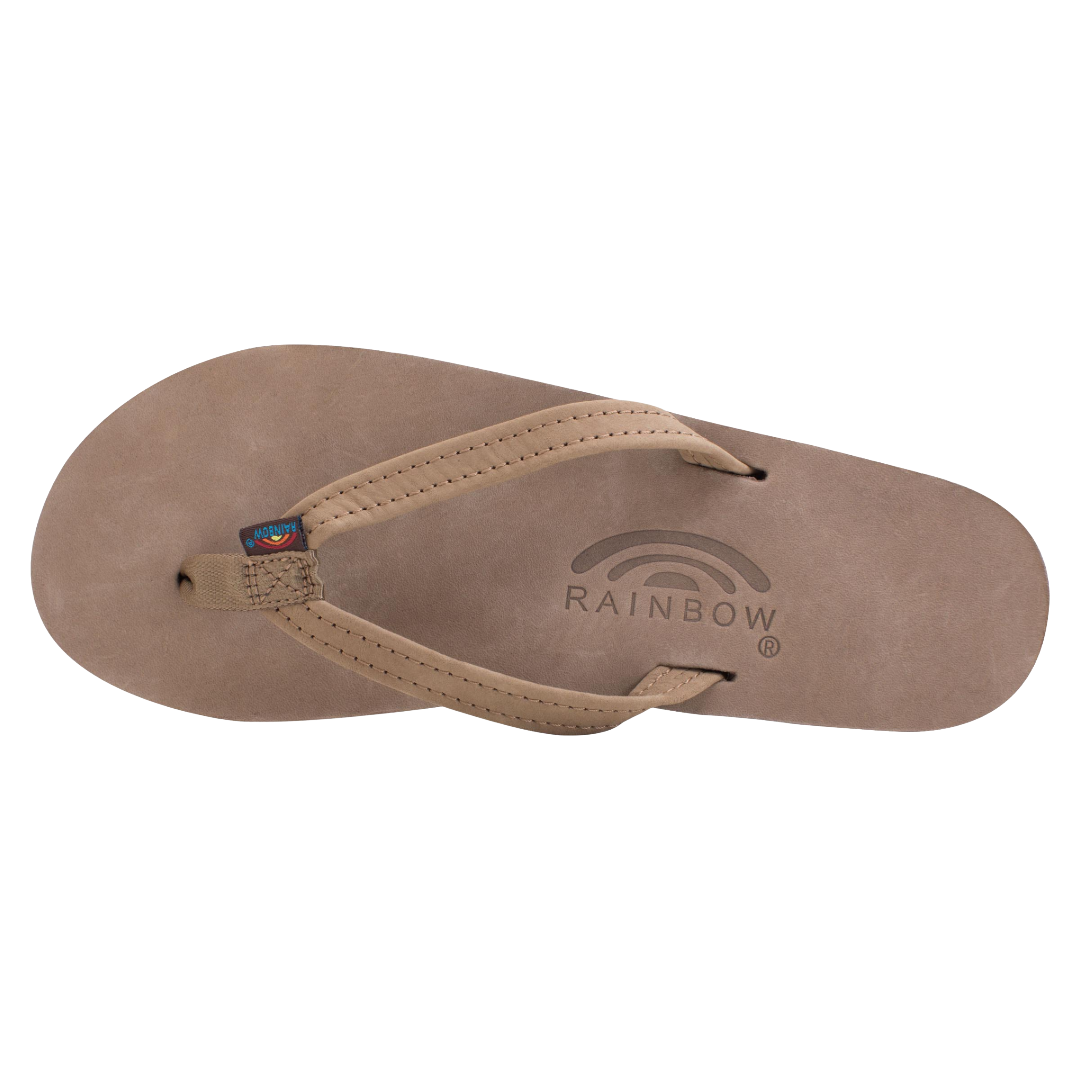 Rainbow Ladies Dark Brown Leather 1/2" Narrow Strap Sandal 301ALTSN-DKBR