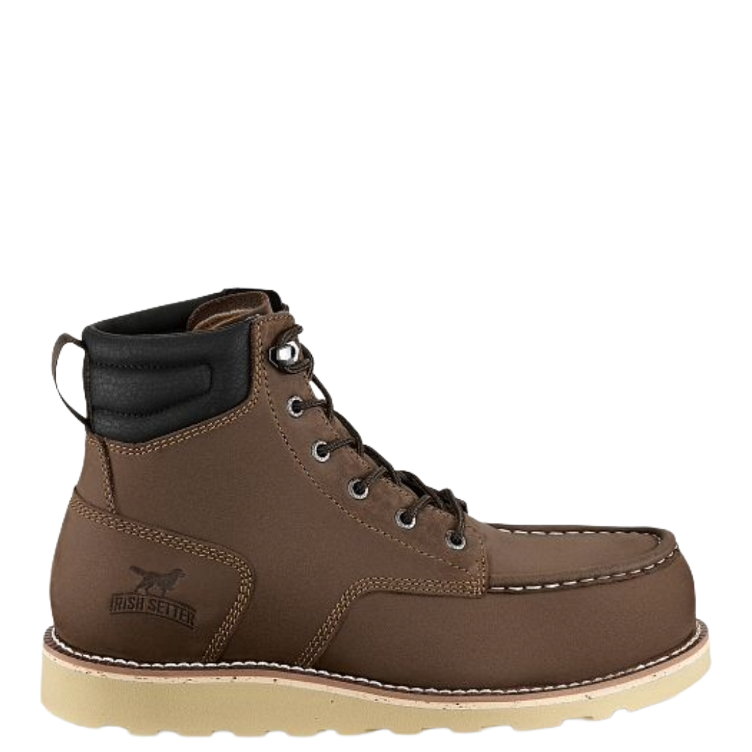 Irish Setter Men's Pipestone Brown Leather 6" Steel Toe Work Boots 84630 - Wild West Boot Store