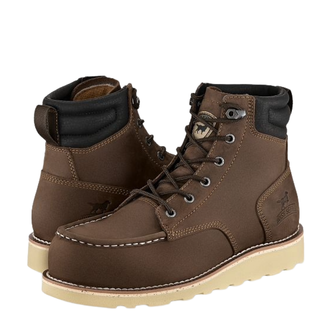 Irish Setter Men's Pipestone Brown Leather 6" Steel Toe Work Boots 84630 - Wild West Boot Store