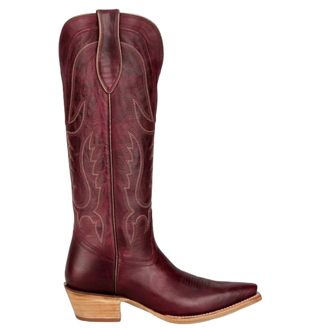 Tony Lama Ladies Jess Wine Goat Leather Tall Boots DR4253