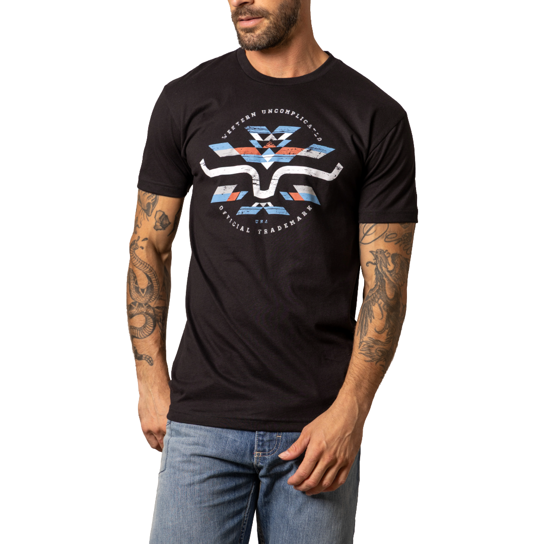 Kimes Ranch Men's Circular Serape Western Black T-Shirt MSH0000168-BK001