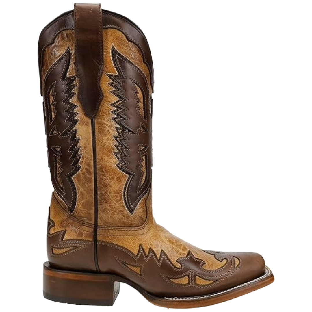 Corral Ladies Sand Eagle Overlay & Embroidery Square Toe Western Boot A5125