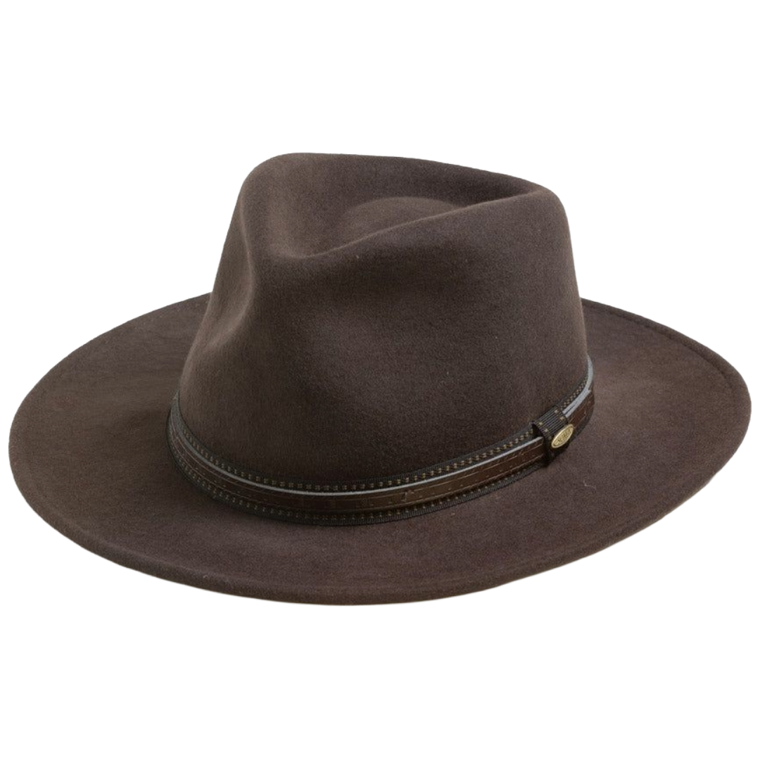 Scala Men's San Antonio Chocolate Wool Felt Hat DF105-CHOC