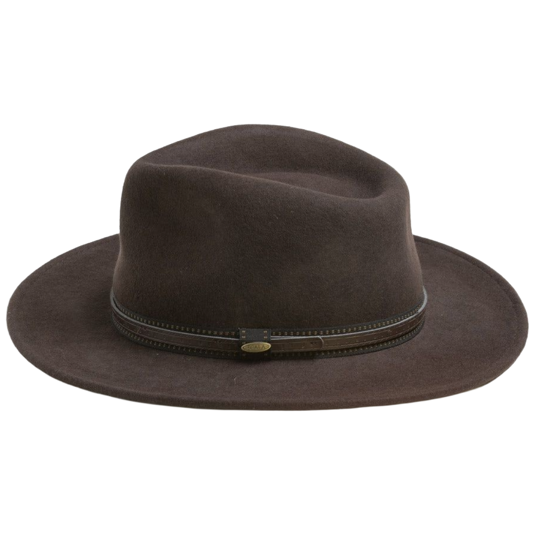 Scala Men's San Antonio Chocolate Wool Felt Hat DF105-CHOC
