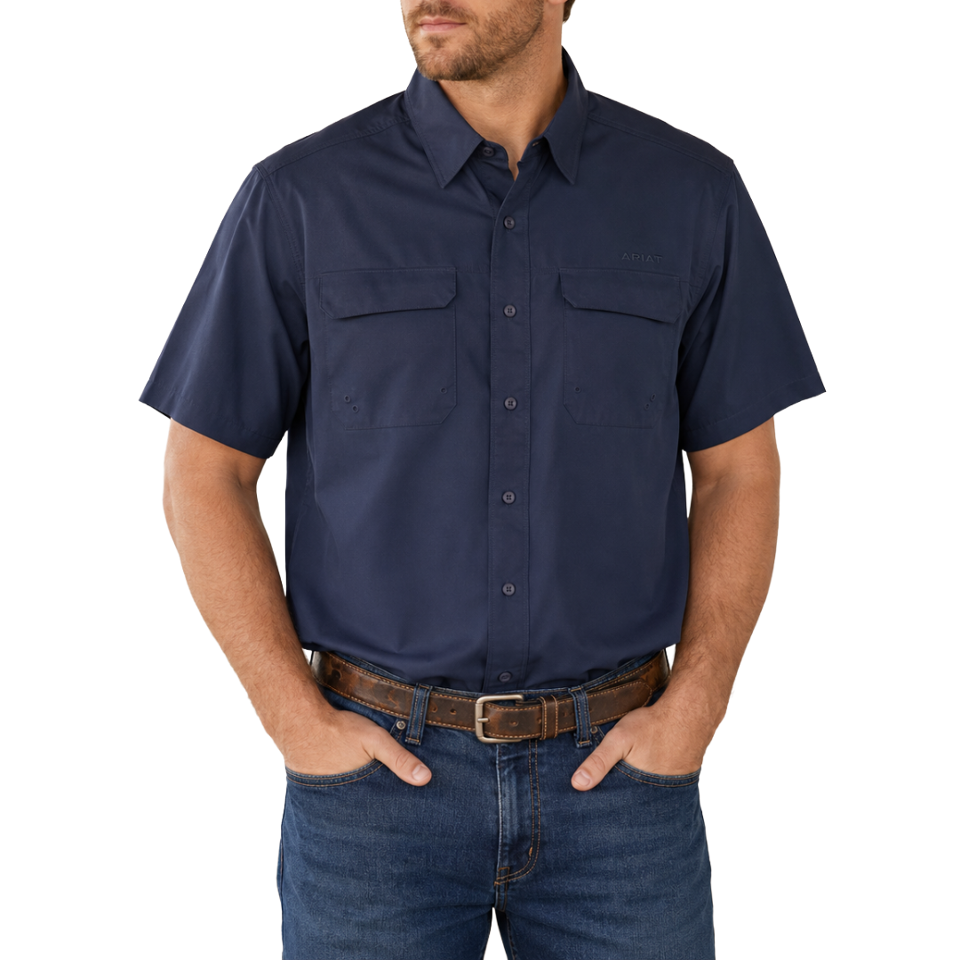Ariat Men's VentTEK Outbound Navy Classic Fit Shirt 10081910