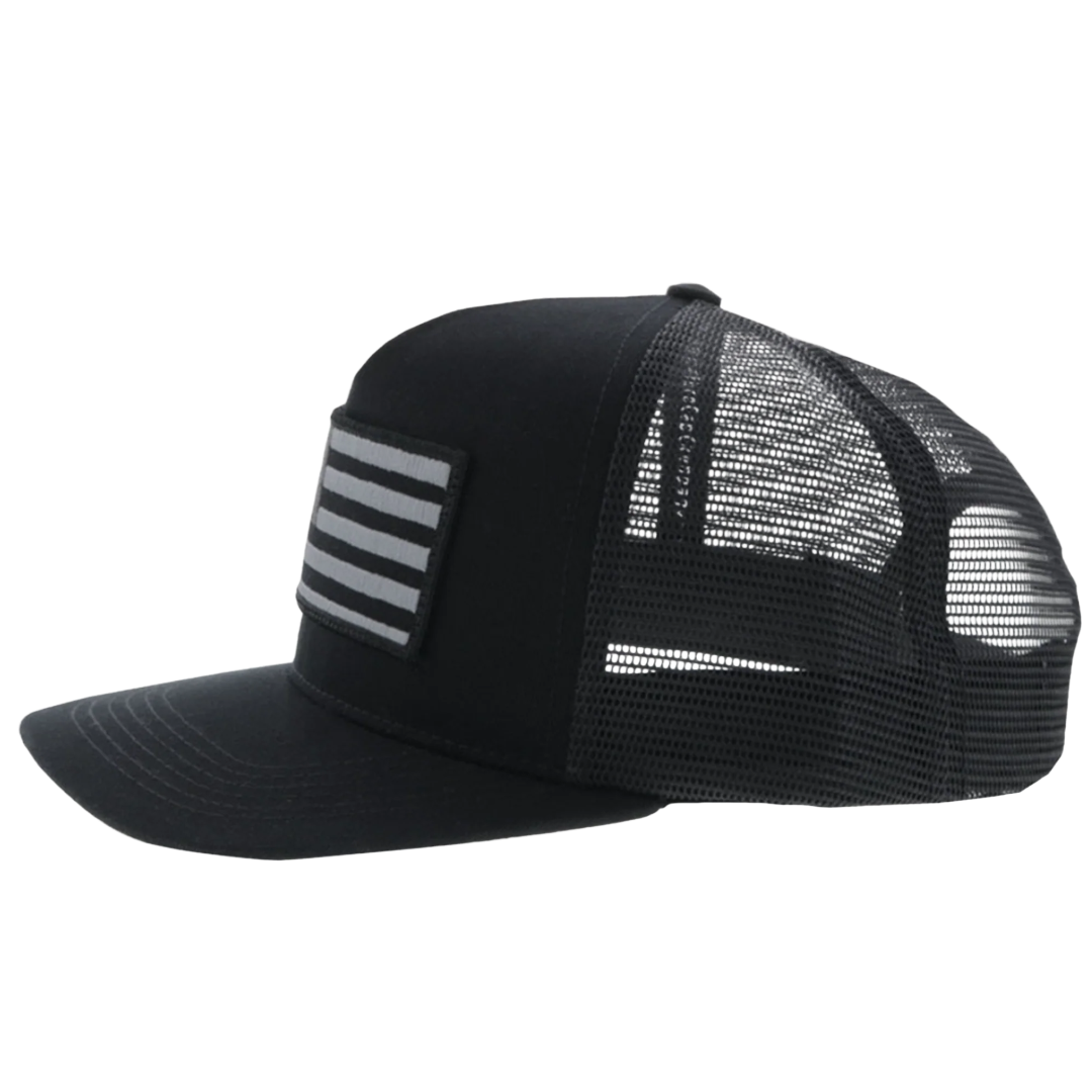 Hooey Flag Patch Black Trucker Hat 9711T-BK