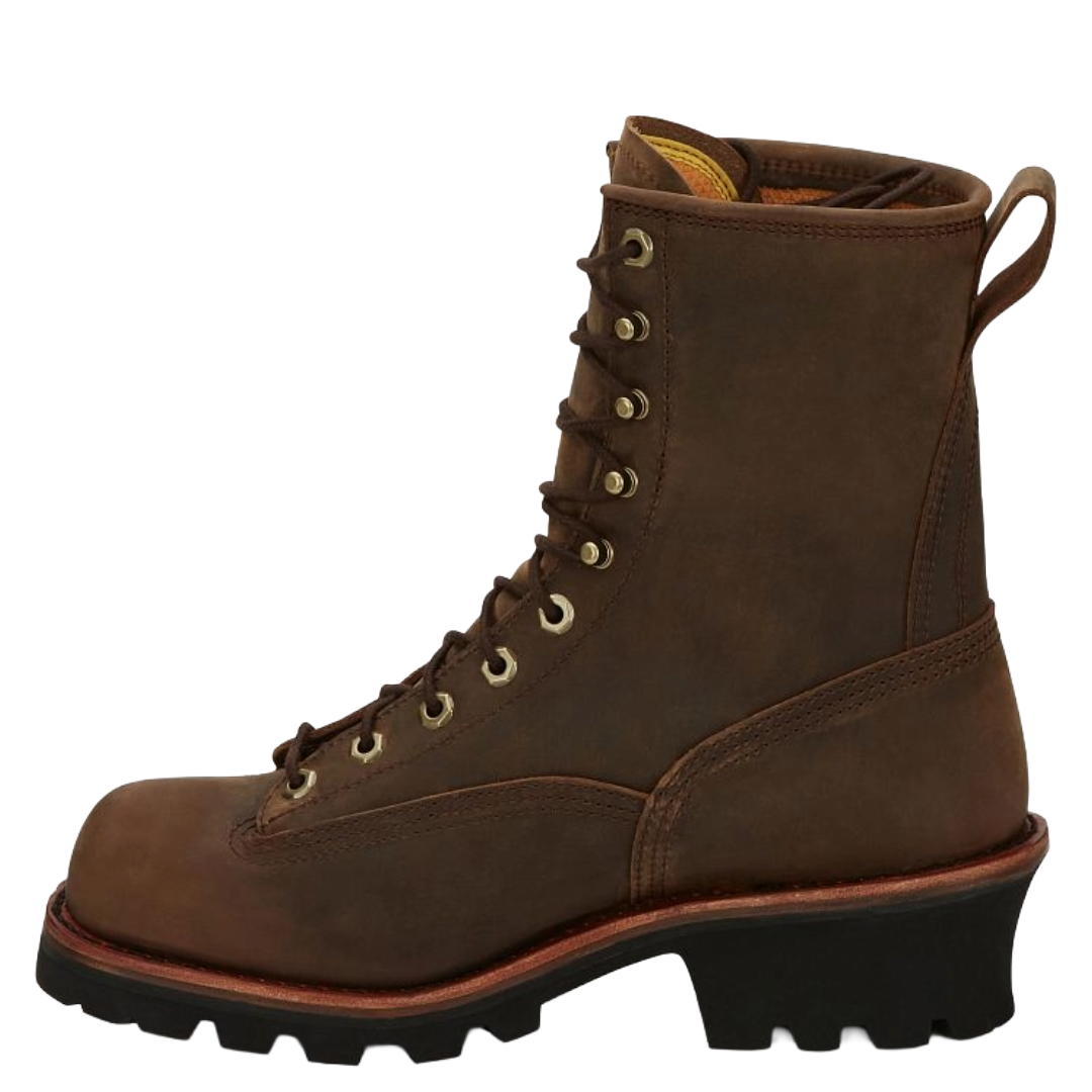 Chippewa Men's Paladin Bay Apache Waterproof Logger Brown Boots 73100