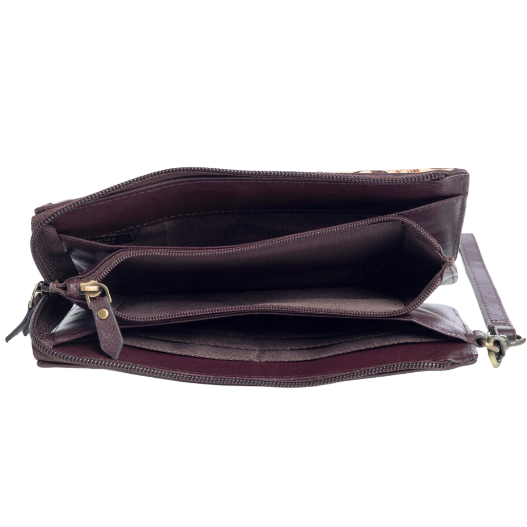 Myra Ladies Isleta Hairon Leather Wristlet Wallet S-10646