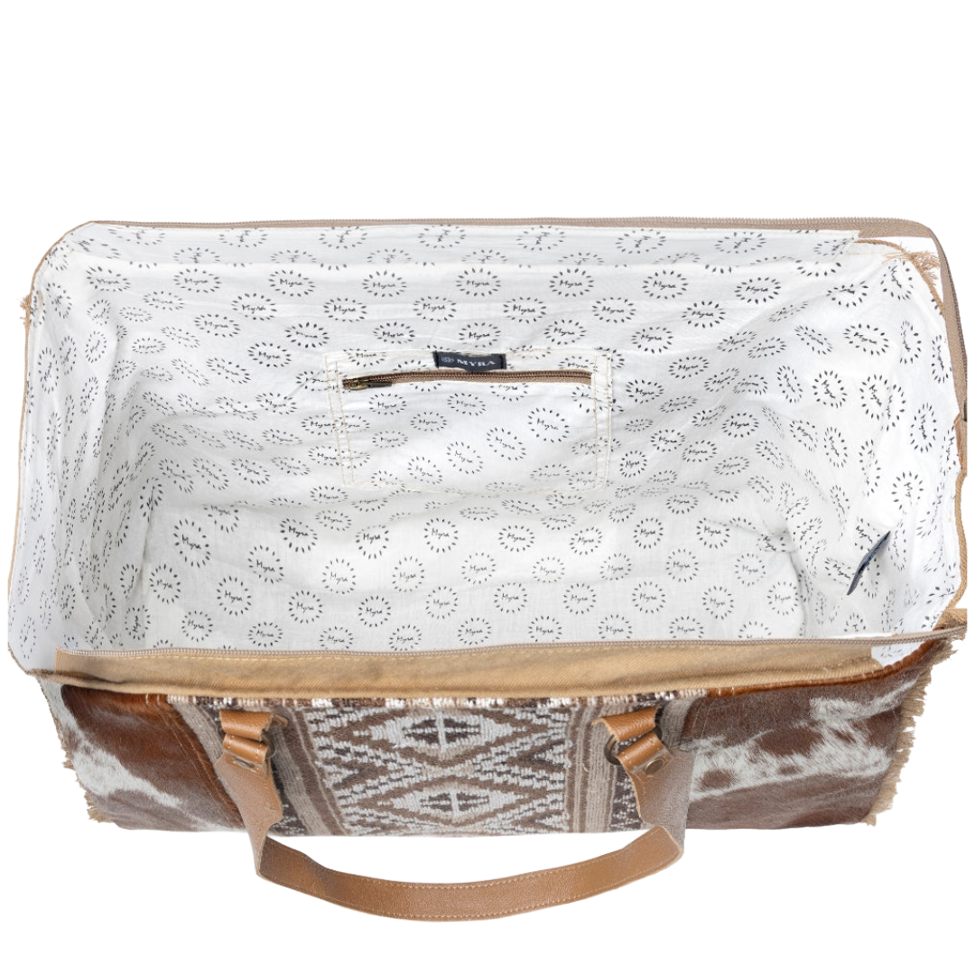 Myra Bag Elisa Leather Brown Cowhide Weekender Bag S-6202