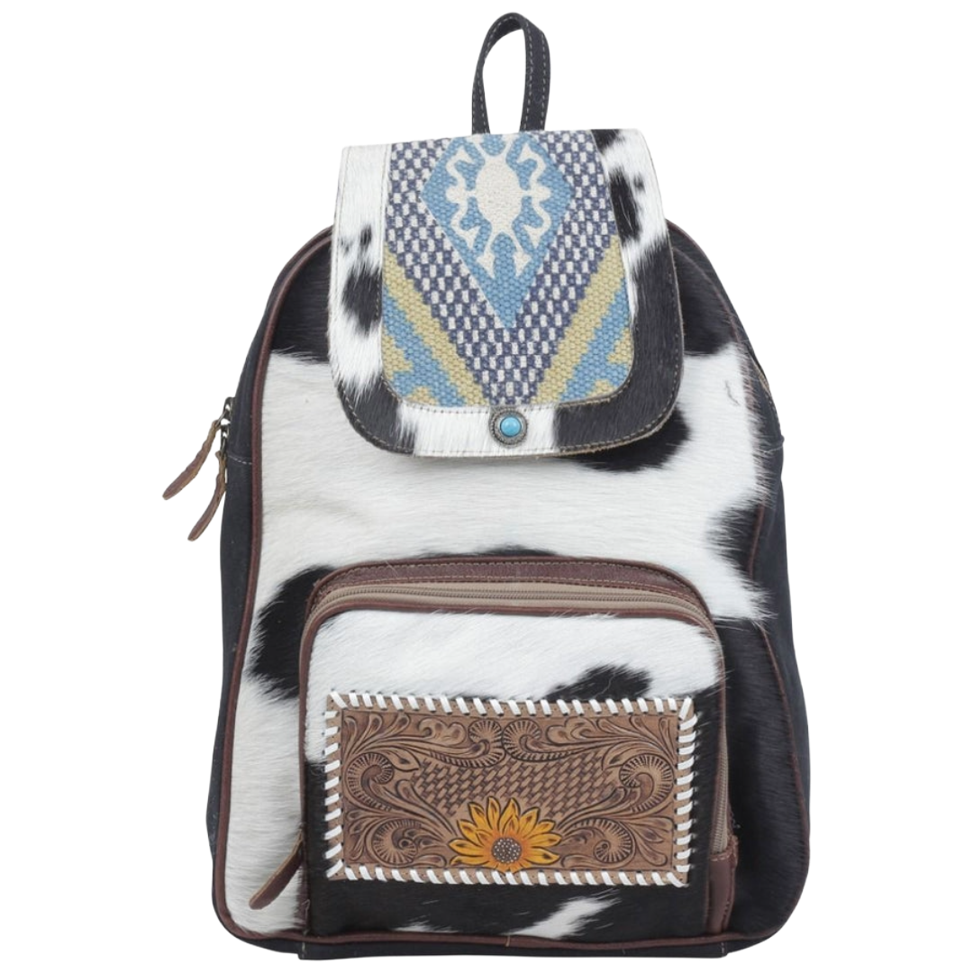 Myra Bag Couver Hand Tooled Cowhide Backpack S-4735
