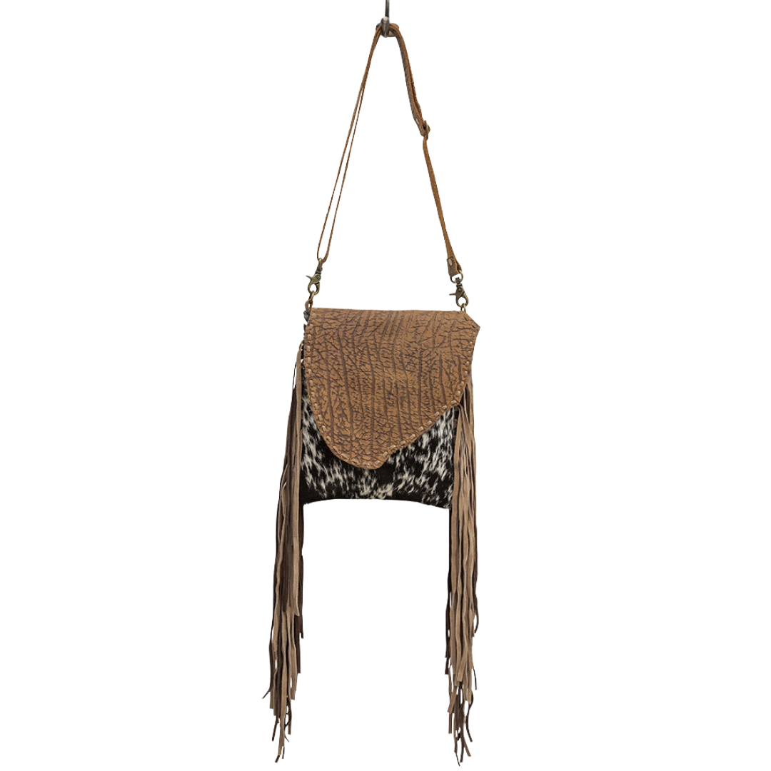 Myra Bag Chippy Brown Leather & Hairon Concealed Carry Bag S-6784
