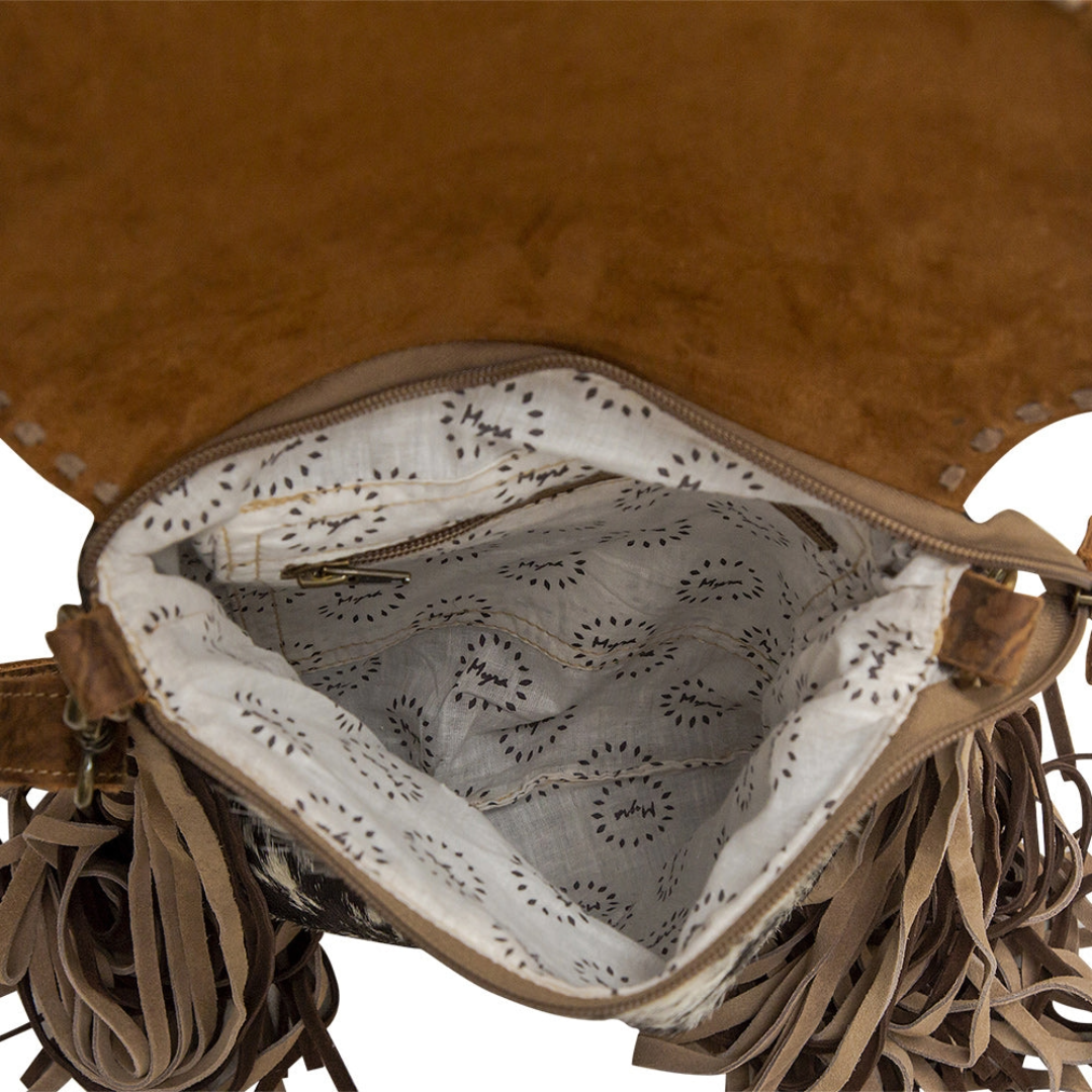 Myra Bag Chippy Brown Leather & Hairon Concealed Carry Bag S-6784
