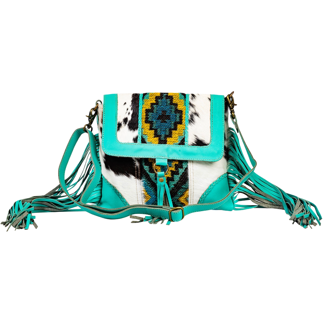 Myra Bag Tonga Ridge Turquoise Canvas & Hairon Bag S-8903