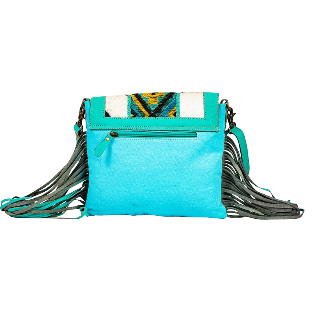 Myra Bag Tonga Ridge Turquoise Canvas & Hairon Bag S-8903