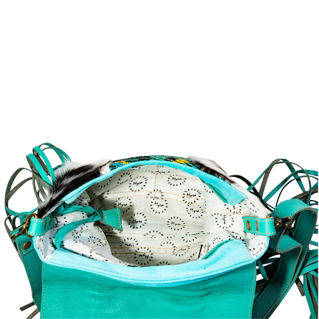 Myra Bag Tonga Ridge Turquoise Canvas & Hairon Bag S-8903