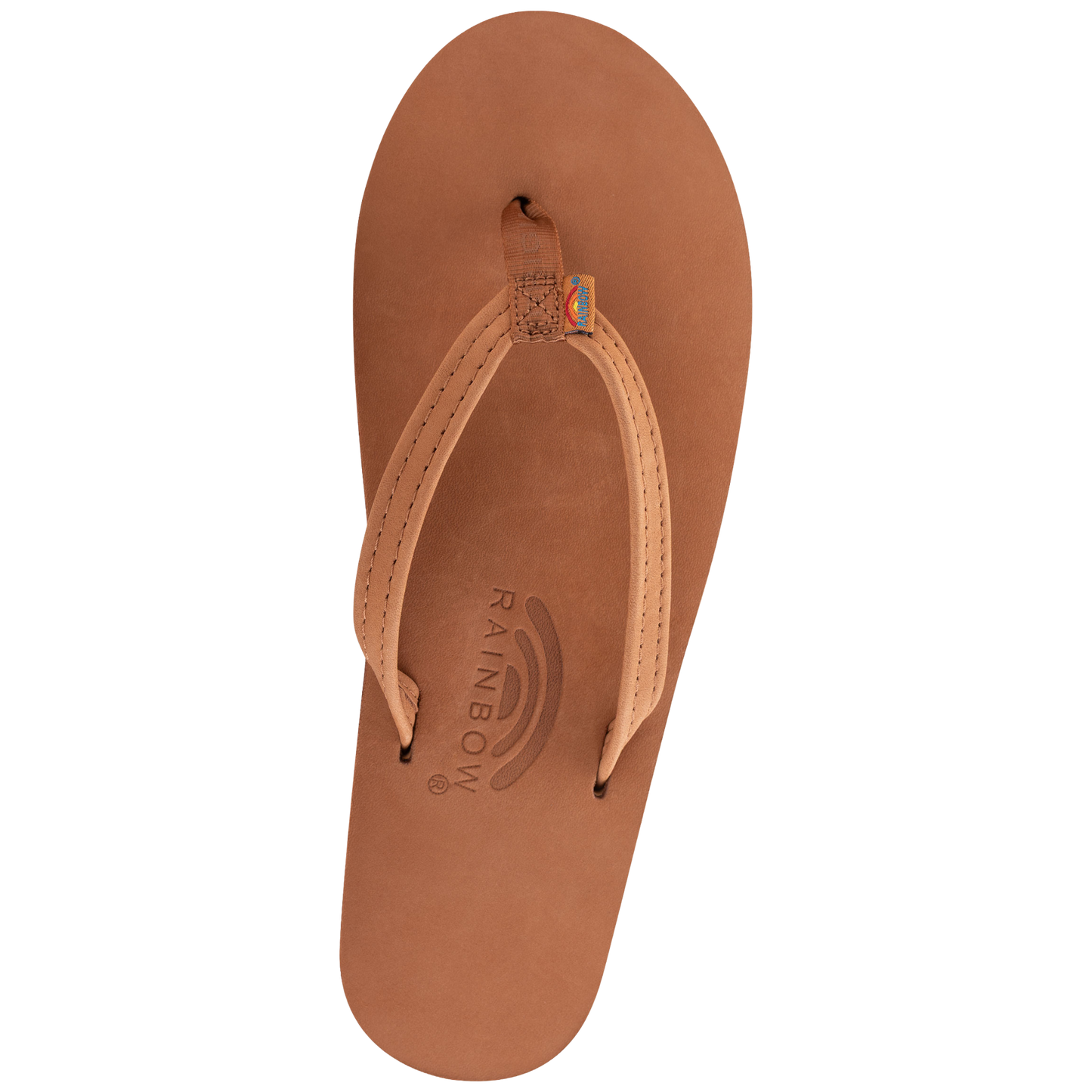 Rainbow Ladies Premier Tan & Blue Leather Double Layer 1/2" Narrow Strap Sandal 302ALTSN-TBLU