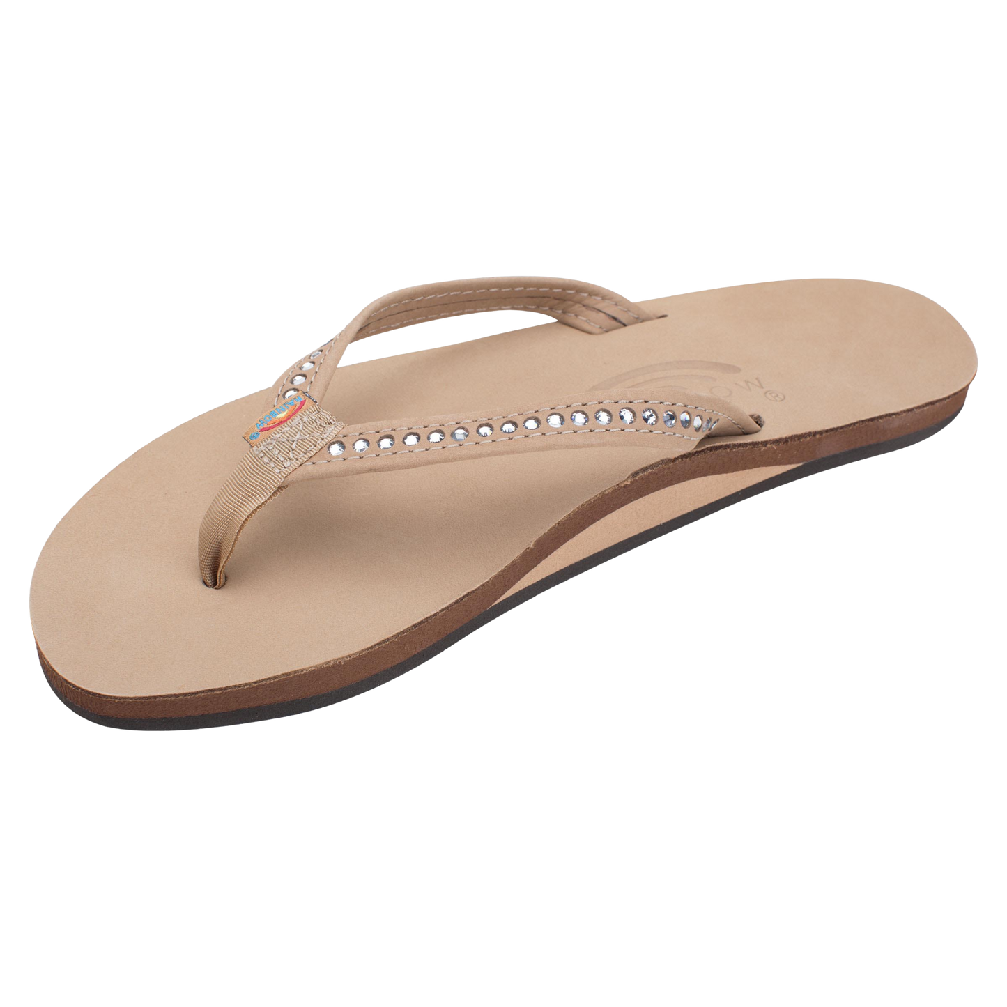 Rainbow Ladies Crystal Collection Single Layer Sierra Brown 1/2" Strap Sandal 401ALTSN-SRBR