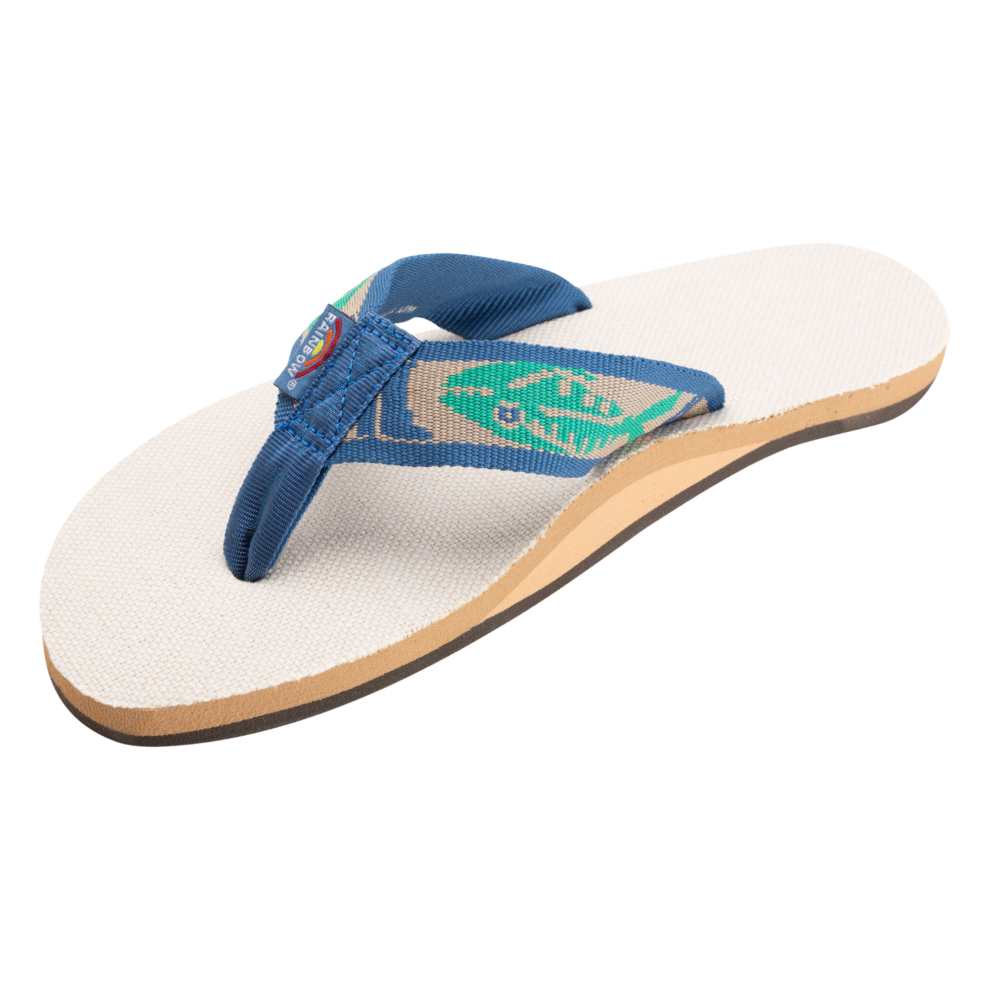 Rainbow Men's Single Layer Natural Hemp Light Green Fish Strap Sandal 301AHPFS-NLTG