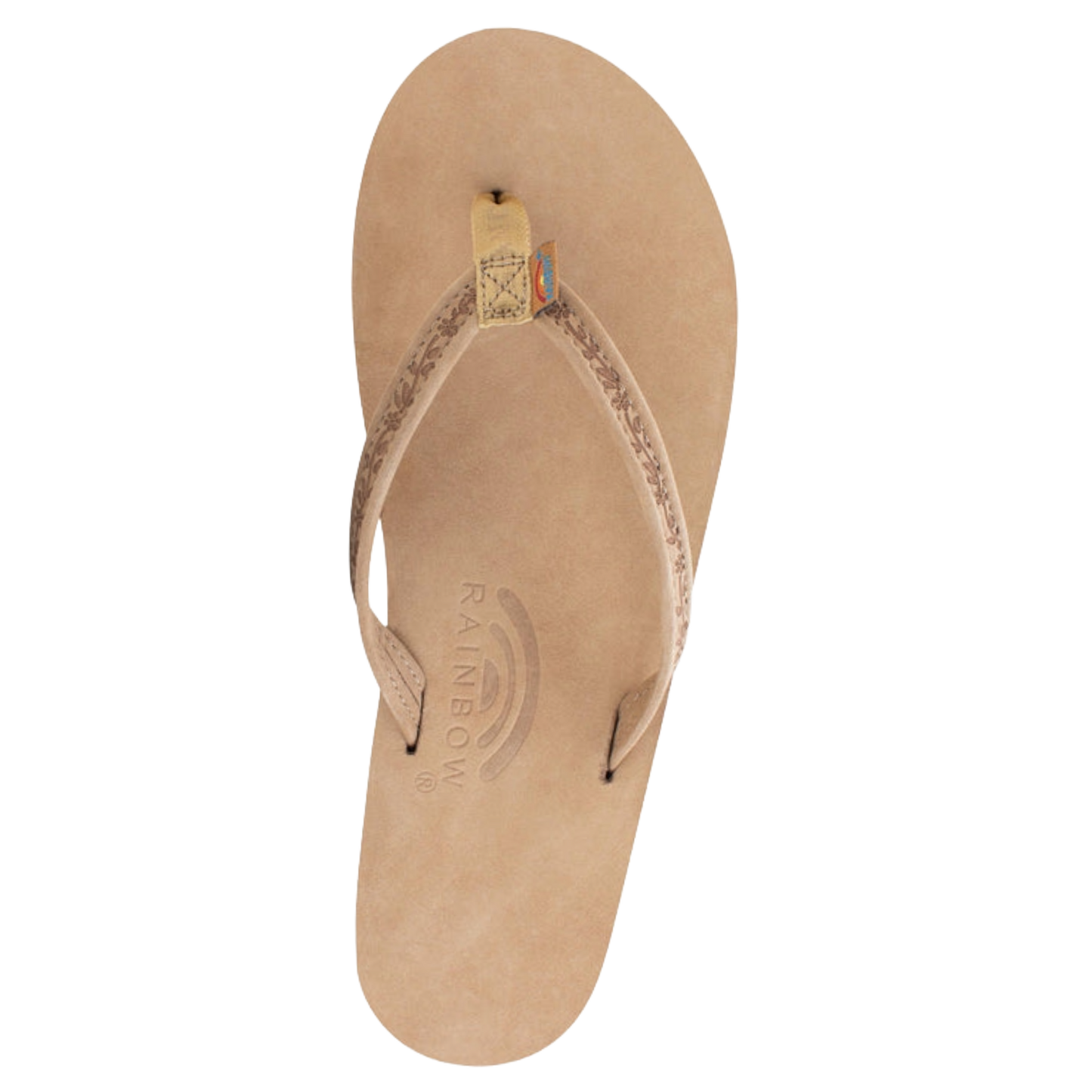 Rainbow Ladies Sierra Brown Premier Leather Floral Narrow Strap Sandal 301ALTNF-SRBR