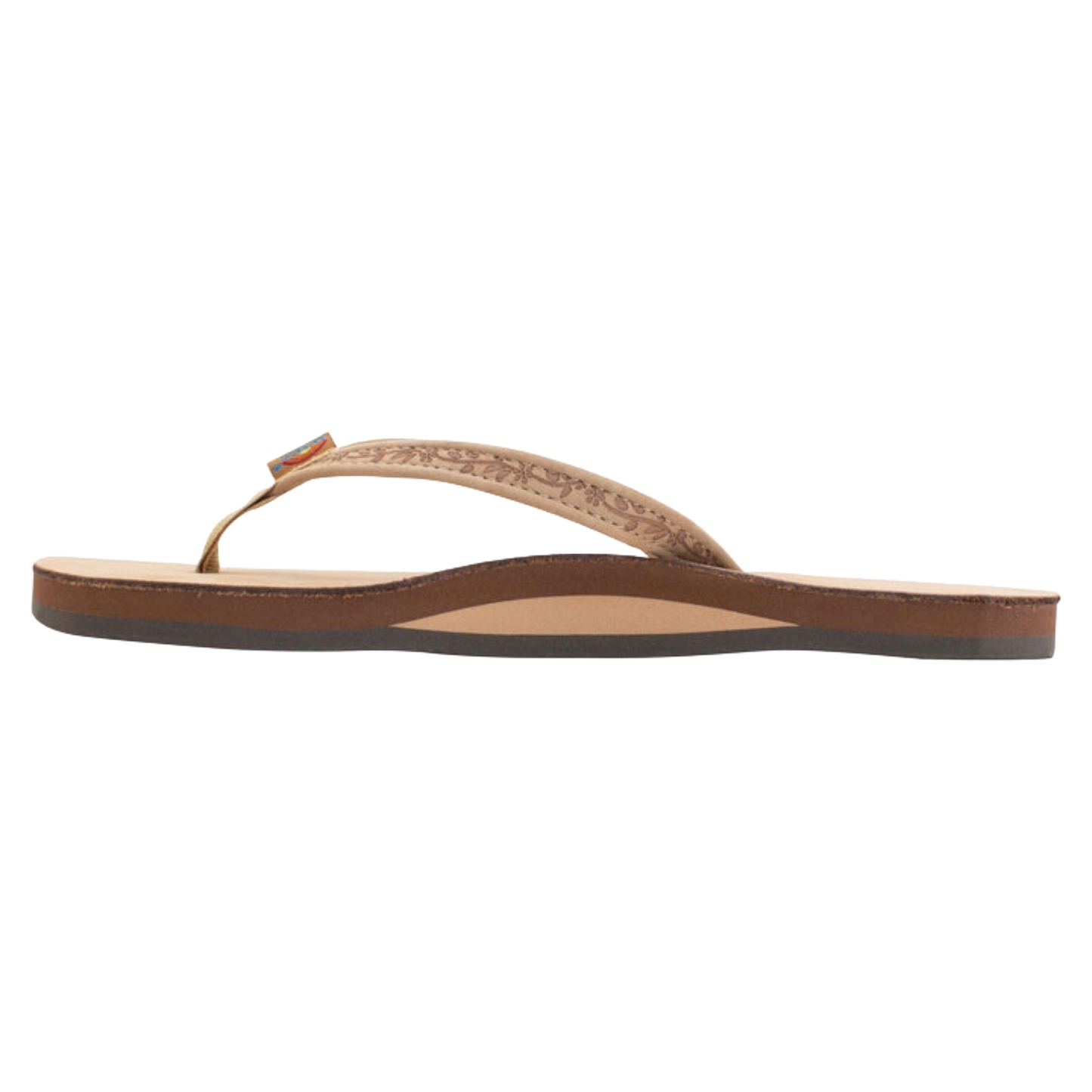 Rainbow Ladies Sierra Brown Premier Leather Floral Narrow Strap Sandal 301ALTNF-SRBR
