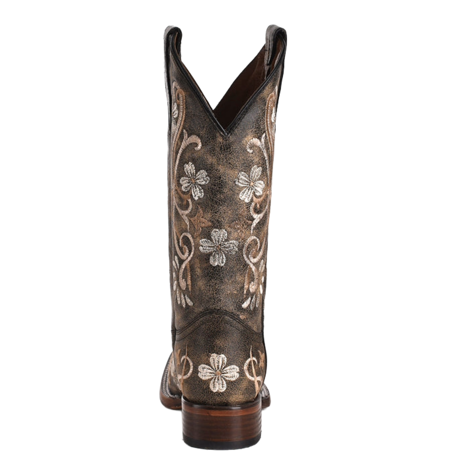 Circle G By Corral Ladies Black & Brown Floral Embroidered Boots L5241