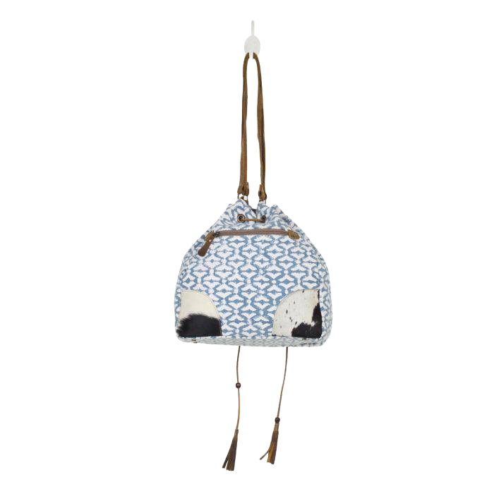 Myra Bag Ladies Deep Serene Blue & White Bucket Bag S-2580