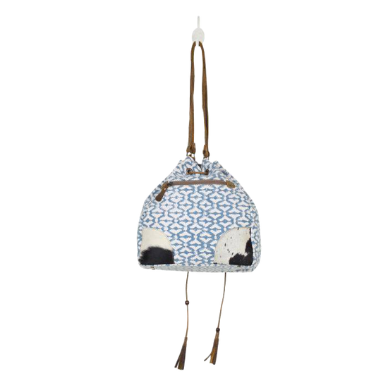 Myra Bag Ladies Deep Serene Blue & White Bucket Bag S-2580