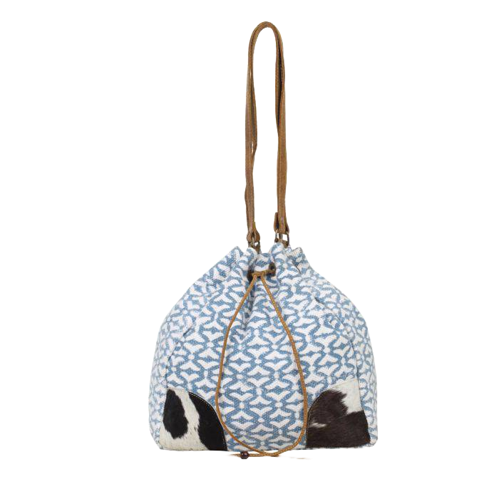 Myra Bag Ladies Deep Serene Blue & White Bucket Bag S-2580