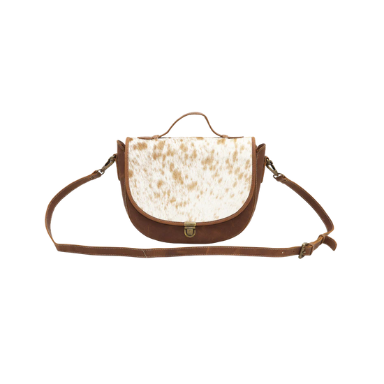 Myra Bags Ladies Vanilla Fiesta Leather & Hair On Shoulder Bag S-5868