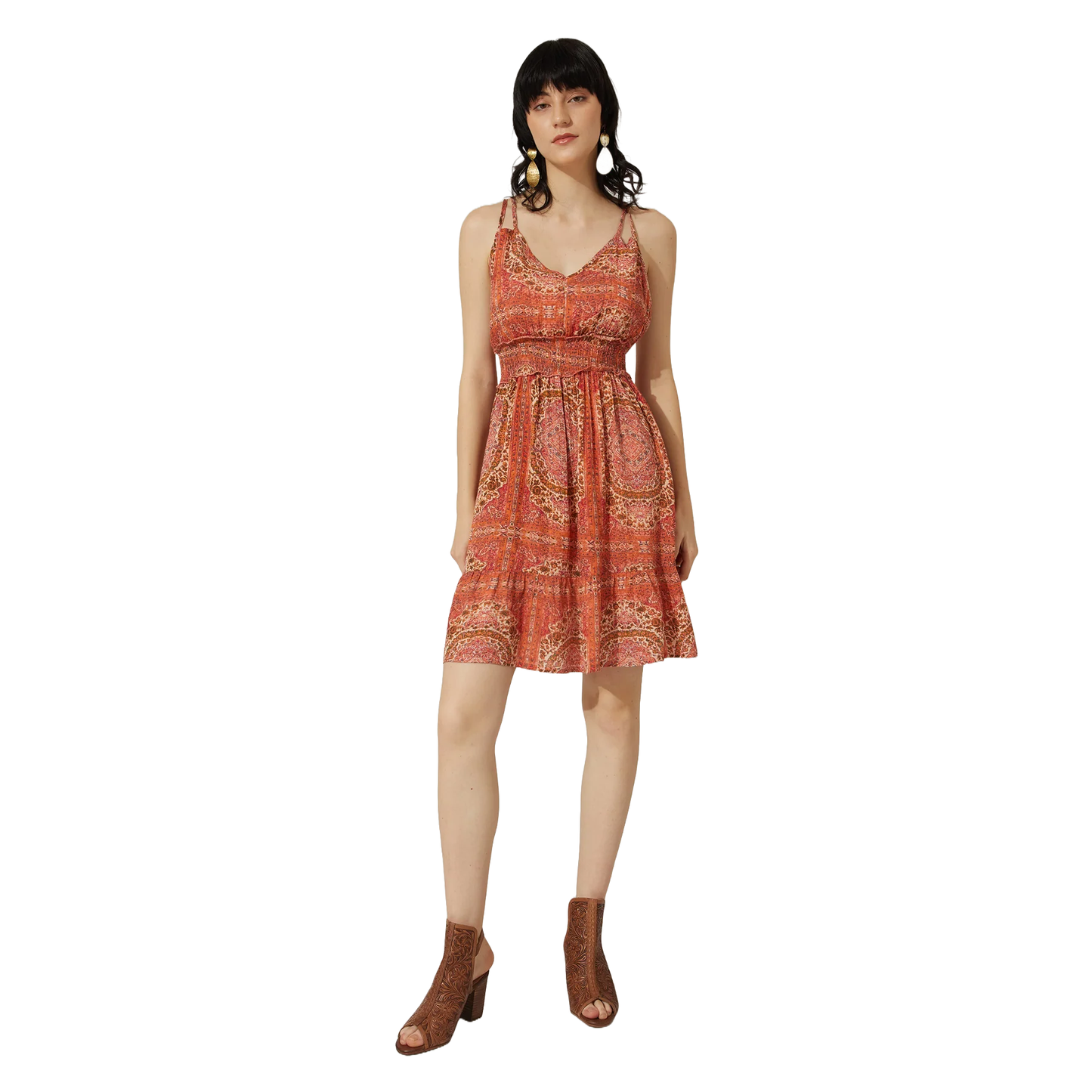Evalynne V-Neck Drop Waist Dress S Evalynne V-Neck Drop Waist Dress S