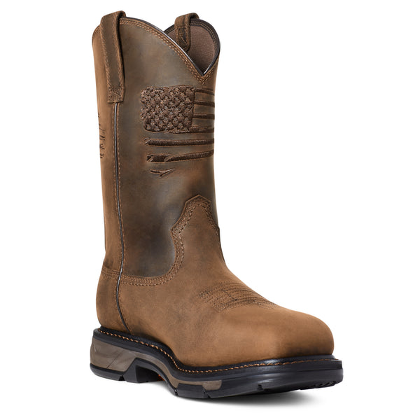Tried On Ariat Men\'s WorkHog® XT Patriot H2O Carbon Toe Work 10036002 10 EE Wide image_e076a573-47c4-4696-b895-  main image 3