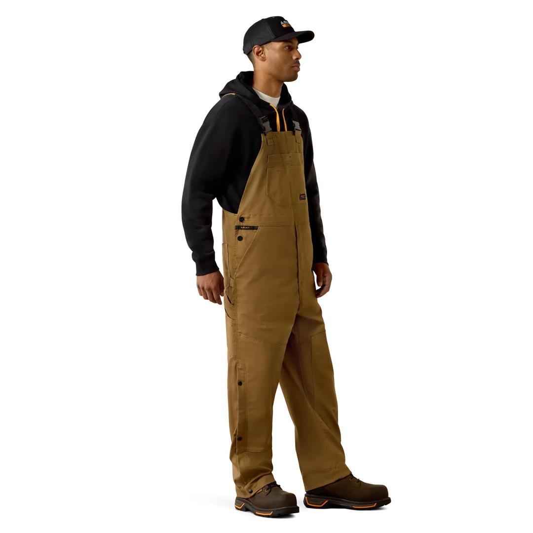 Ariat Men's Rebar DuraCanvas Field Khaki Unlined Bib 10036798 full