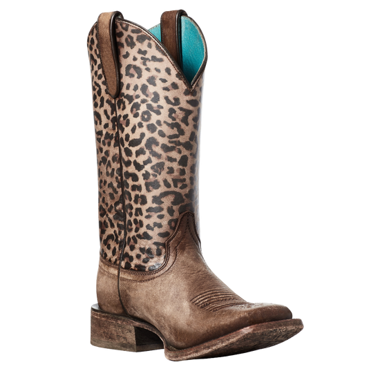 Ariat Ladies Circuit Savanna Leopard Print Square Toe Boots 10035942