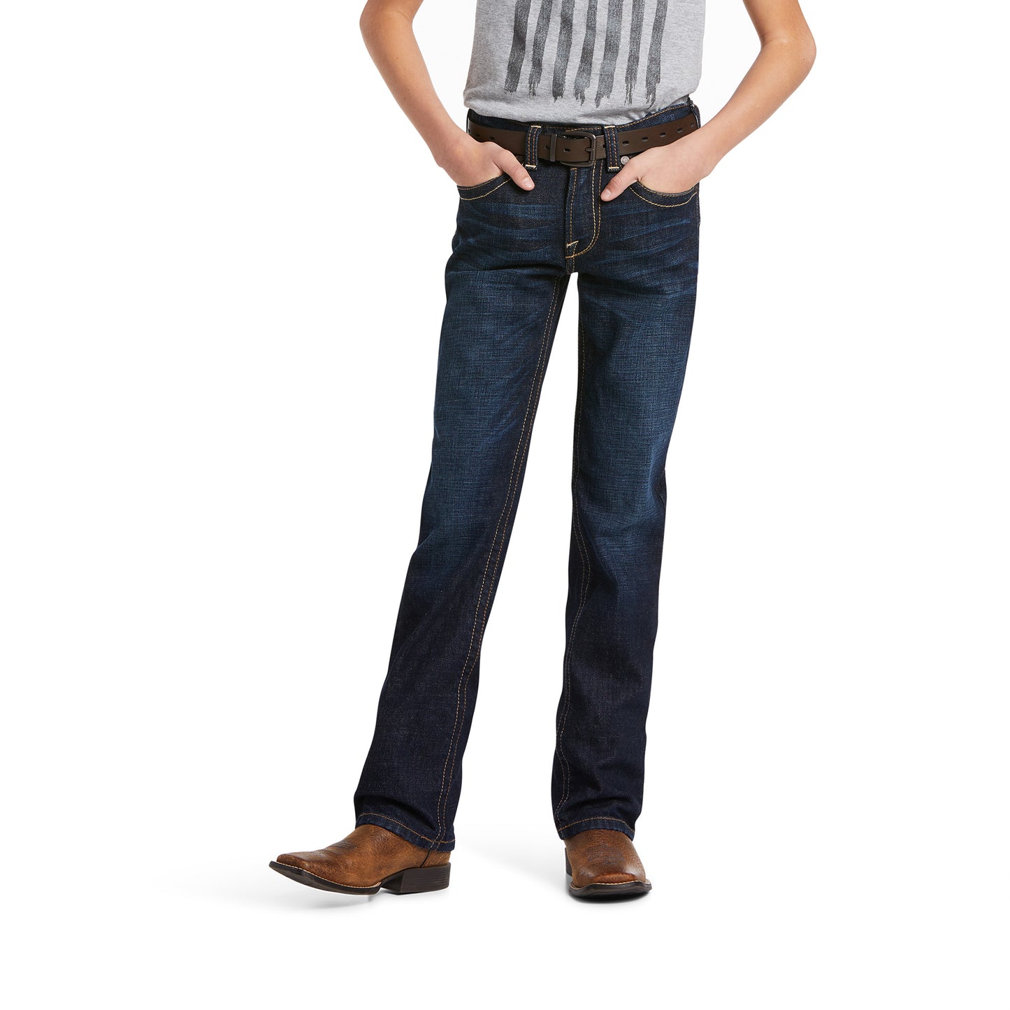 Ariat Boy's B5 Slim Straight Leg Blue Wash Jeans 10039858