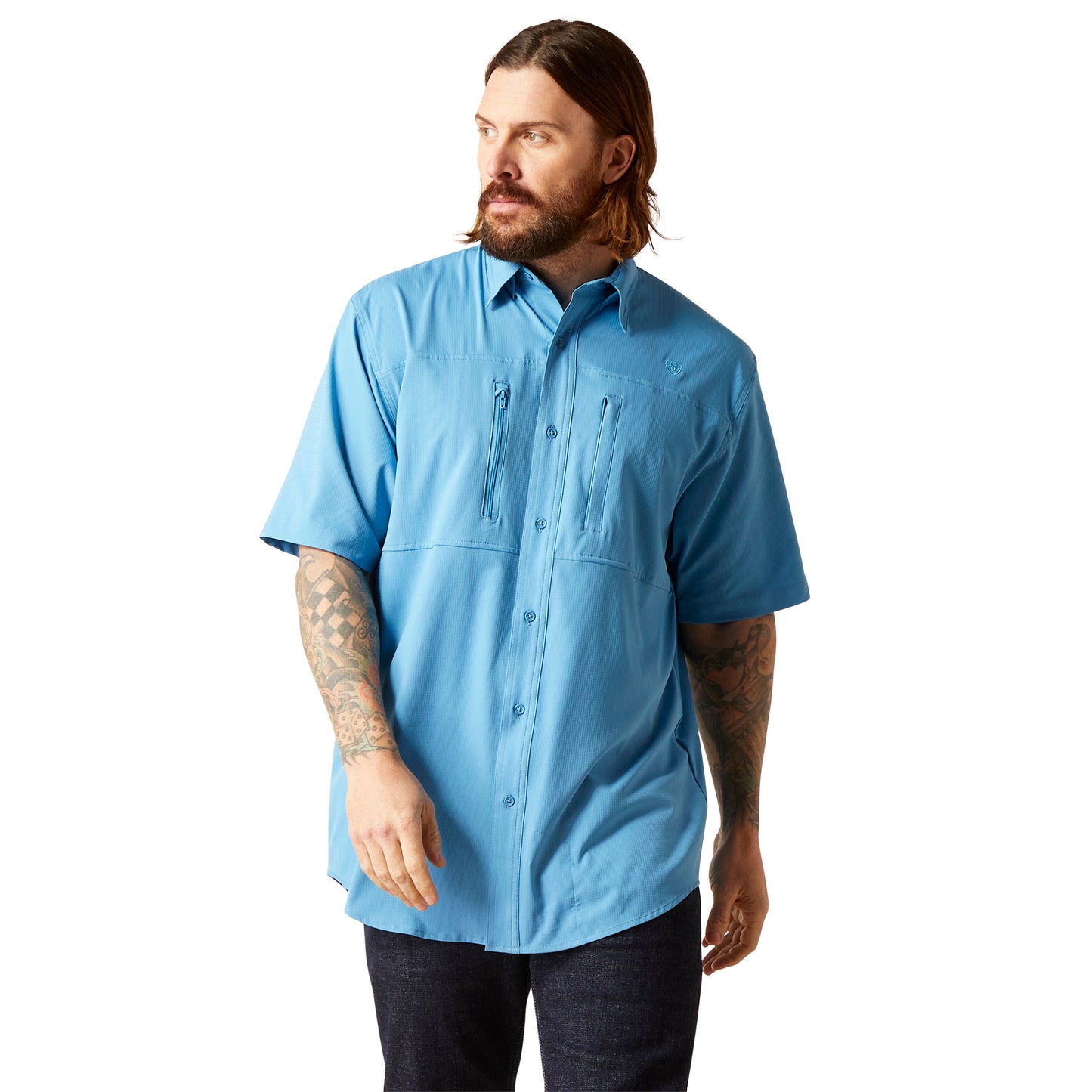Ariat® Men's VENTTEK™ Woven Blue Button Down Shirt 10044933