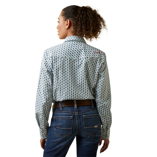 Ariat Ladies FR Middleton Bachelor Blue Snap Work Shirt 10043755