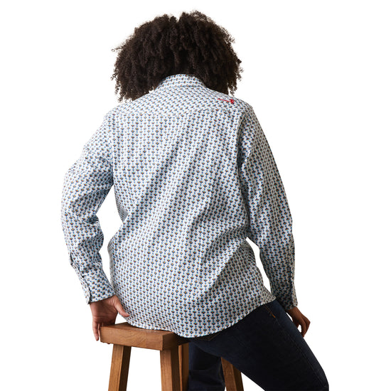 Ariat Ladies FR Middleton Bachelor Blue Snap Work Shirt 10043755