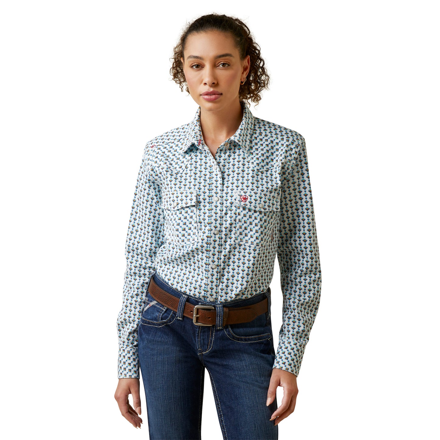 Ariat Ladies FR Middleton Bachelor Blue Snap Work Shirt 10043755