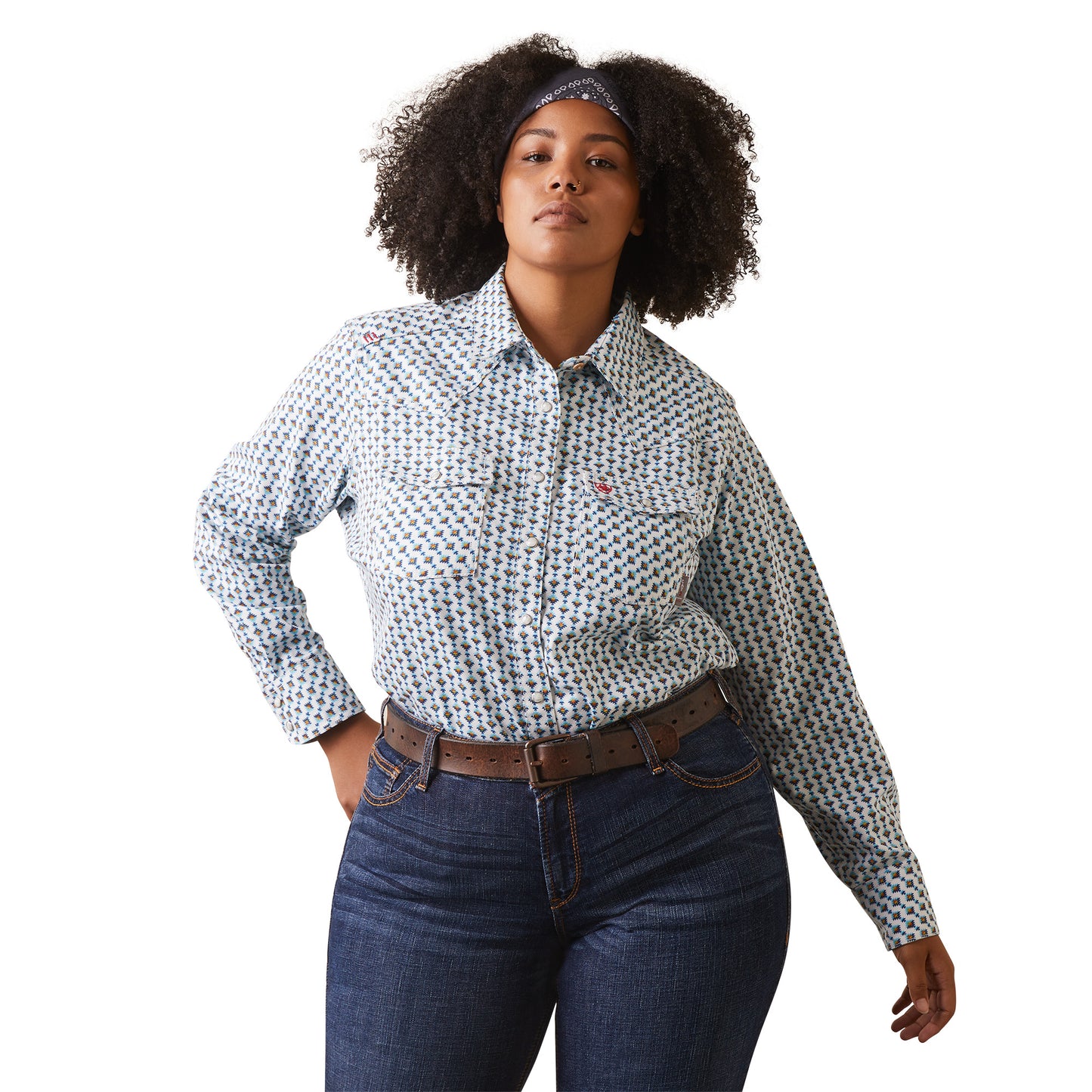 Ariat Ladies FR Middleton Bachelor Blue Snap Work Shirt 10043755