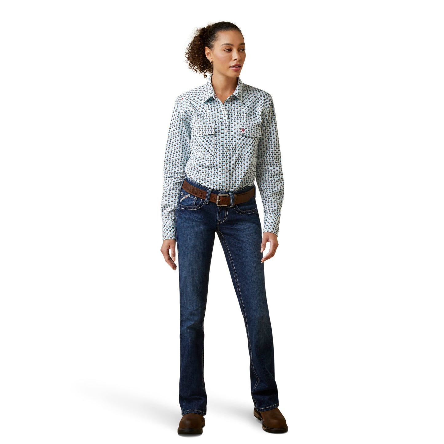 Ariat Ladies FR Middleton Bachelor Blue Snap Work Shirt 10043755