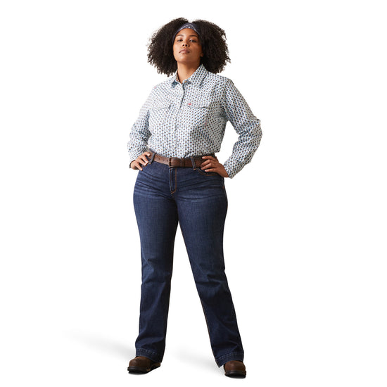 Ariat Ladies FR Middleton Bachelor Blue Snap Work Shirt 10043755