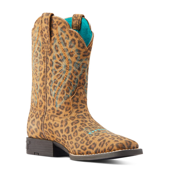 Ariat® Girl's Primetime Faded Leopard Print Western Boots 10044422