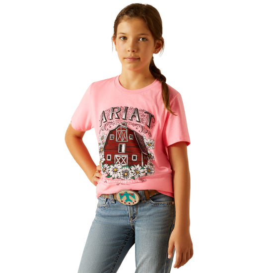 Ariat Girl's Floral Farm Pink Ice Short Sleeve T-Shirt 10051774