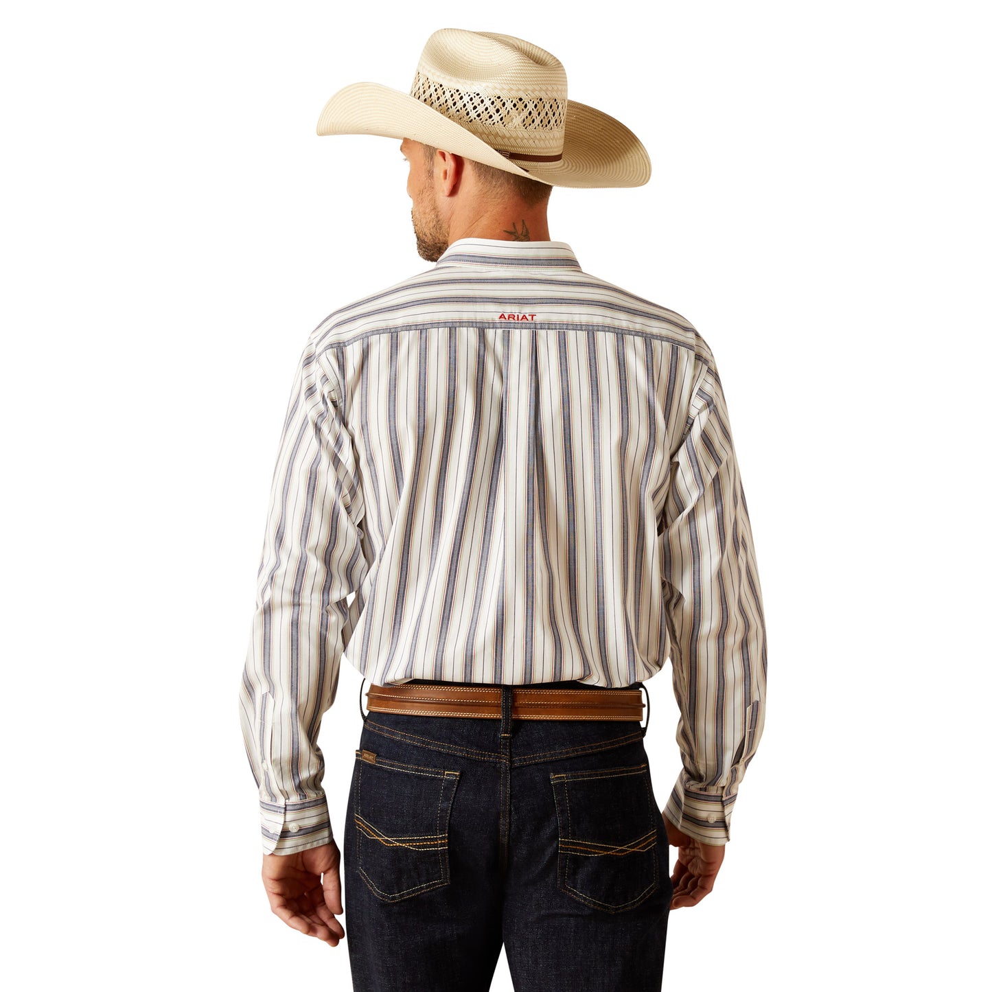 Ariat Men's Pro Series Striped White Button Down Shirt 10051284