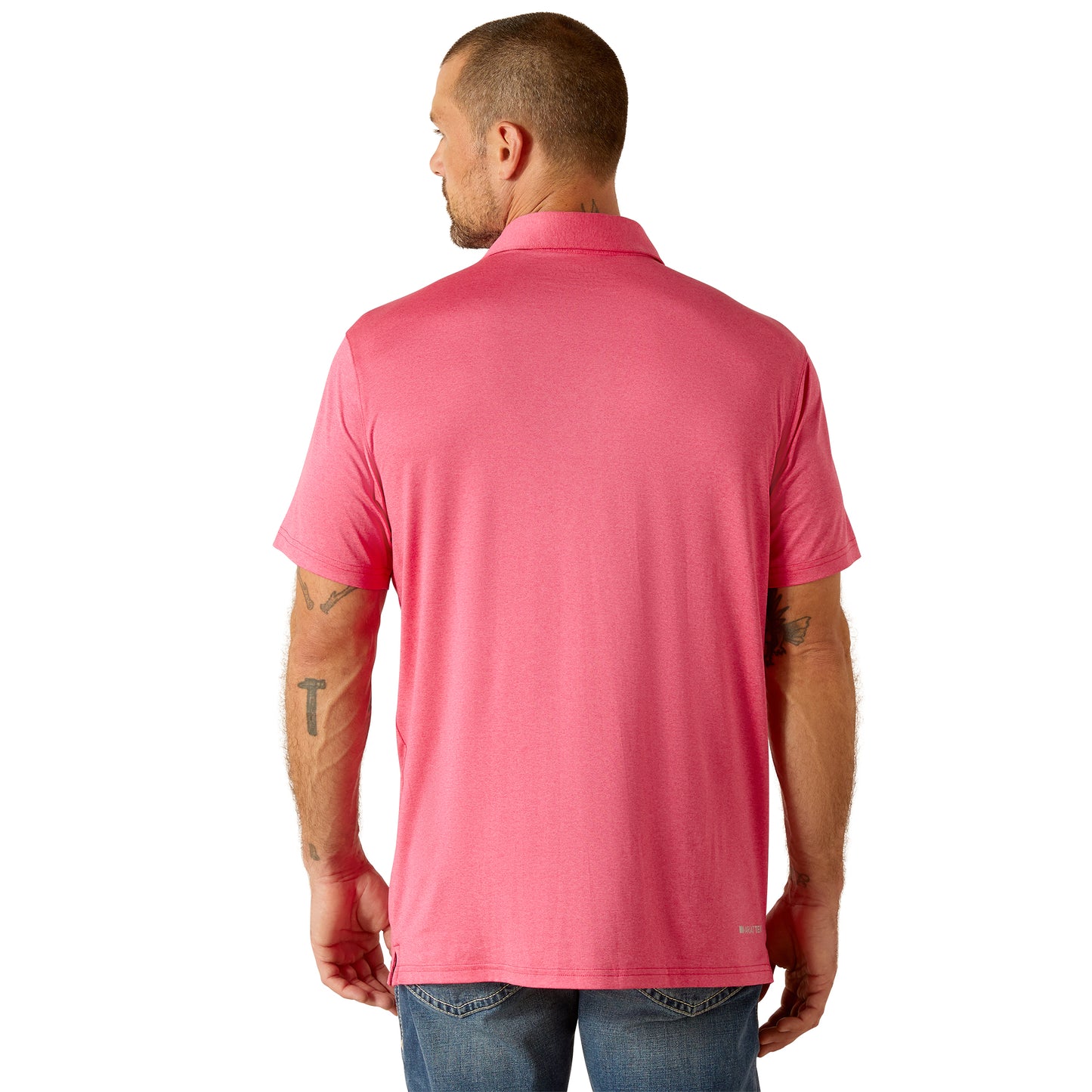 Ariat Men's Charger 2.0 Fitted Pink Pulse Polo Shirt 10051312