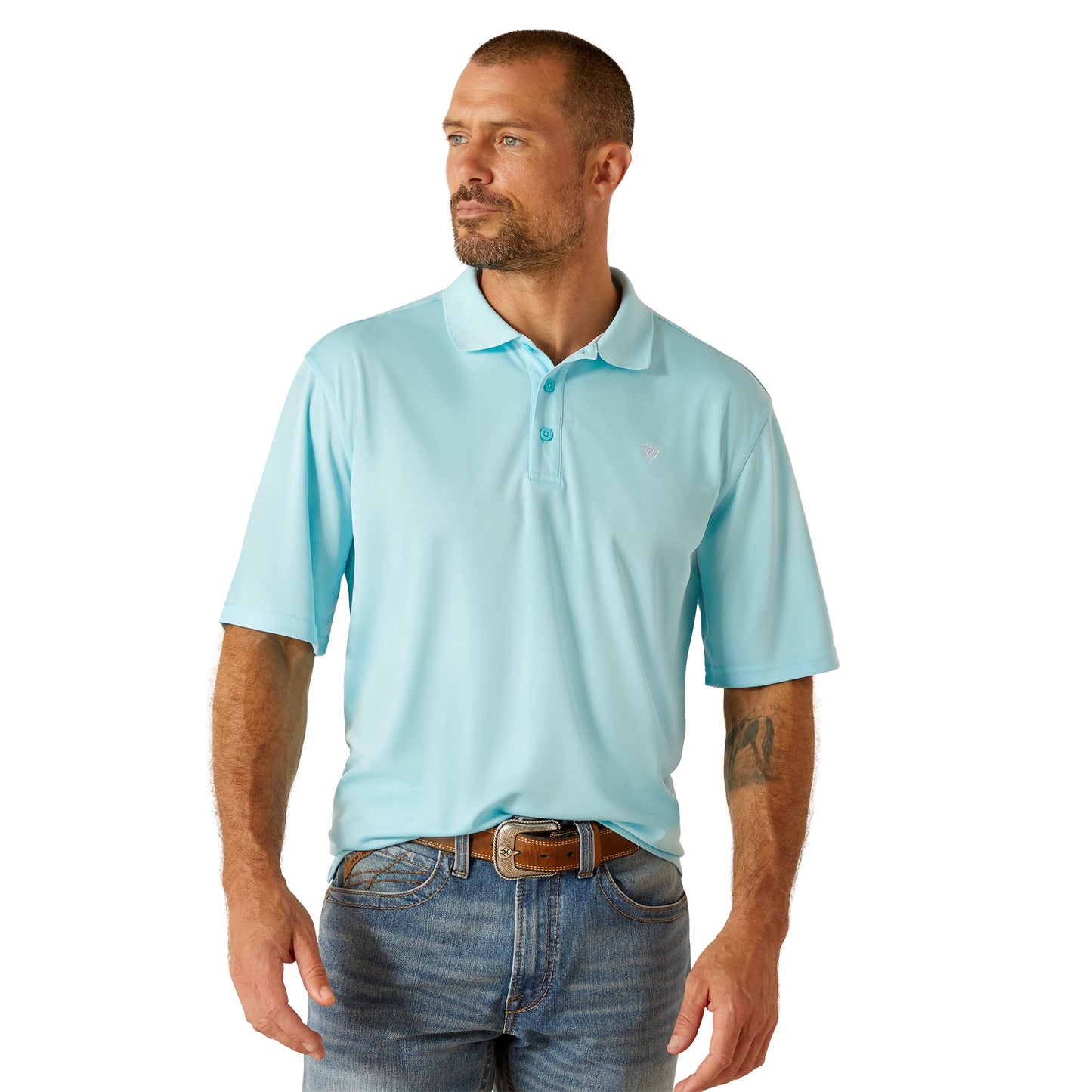 Ariat Men's TEK Cenote Aqua Polo Shirt 10051345